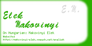 elek makovinyi business card